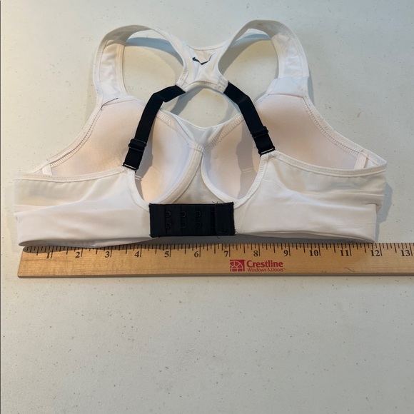 Nike Dri-Fit Alpha padded adjustable racerback running sports bra white black XS - Picture 7 of 9